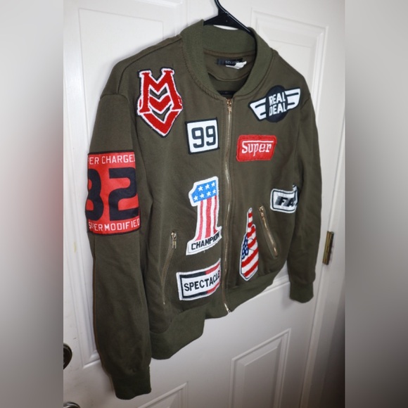 Solution RACER PATCH BOMBER JACKET SIZE LARGE - Picture 2 of 3